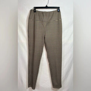 Alexander Jordan Tummy Control Medium Leggings Cream, Brown & Blue Houndstooth.